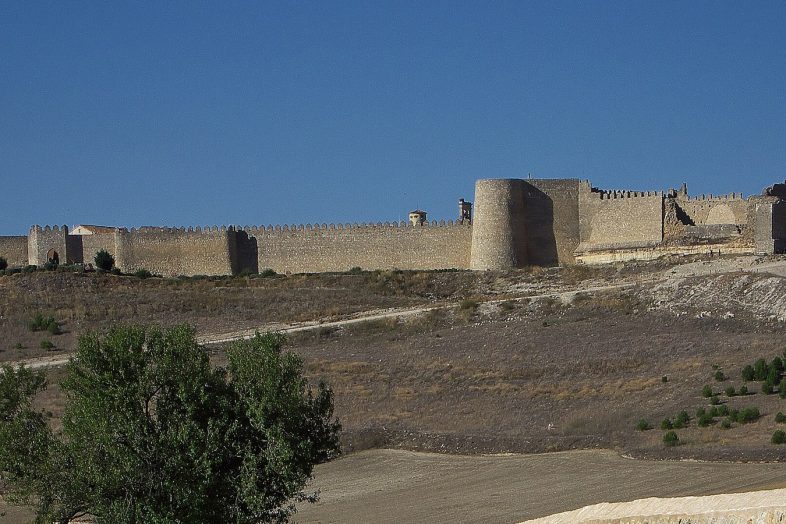 El recinto amurallado completo de Urueña sobre el cerro, dominando la llanura de los Montes Torozos
